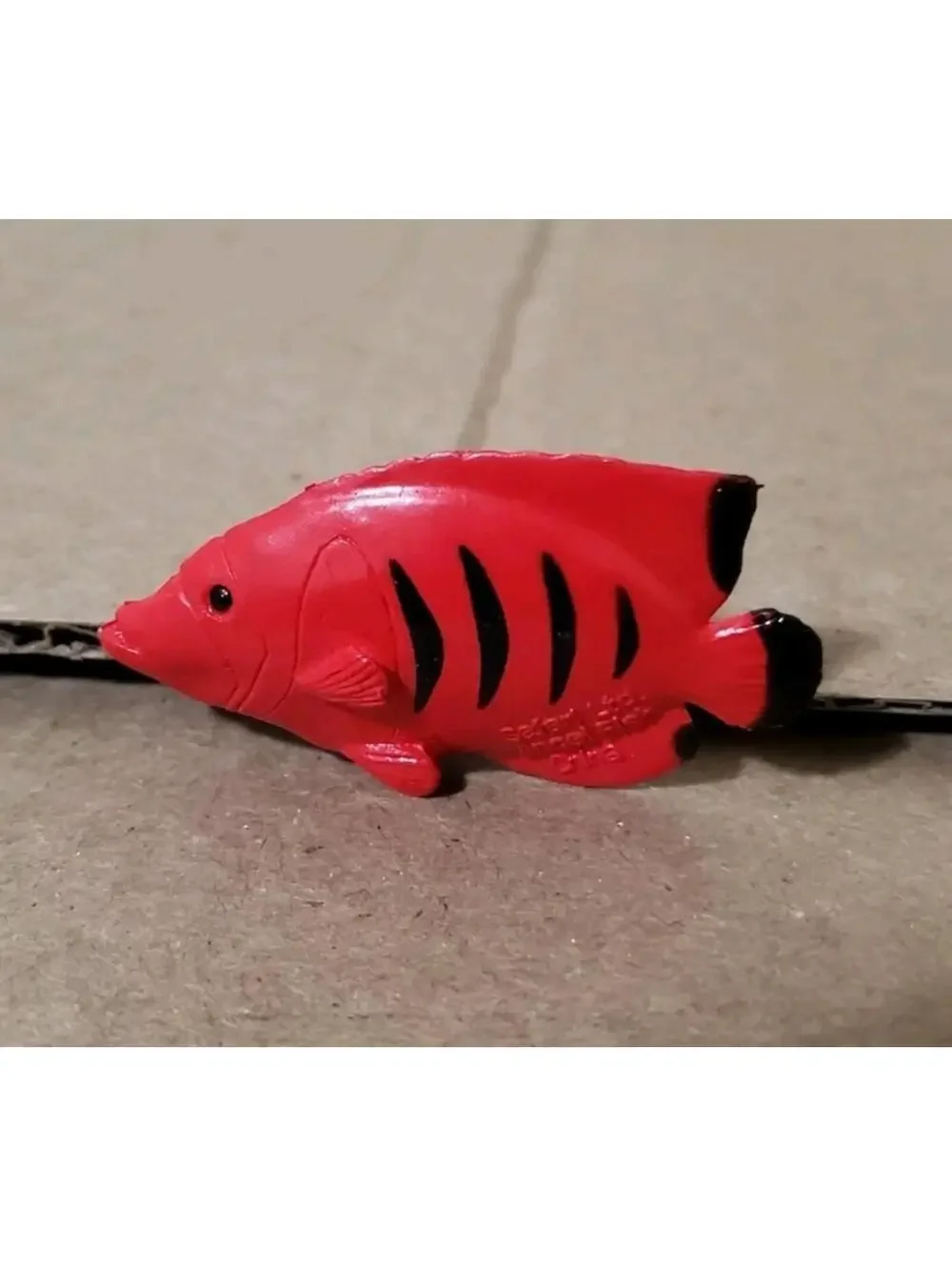 Safari Ltd. Miniature Red Angelfish Figurine - Black Stripes - Ocean Wildlife
